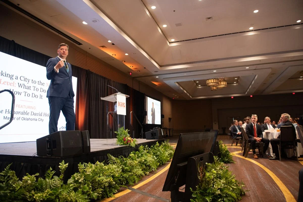 David Holt, mayor of Oklahoma City, spoke at the Bureau of Governmental Research's annual luncheon on Oct. 19, 2026.
