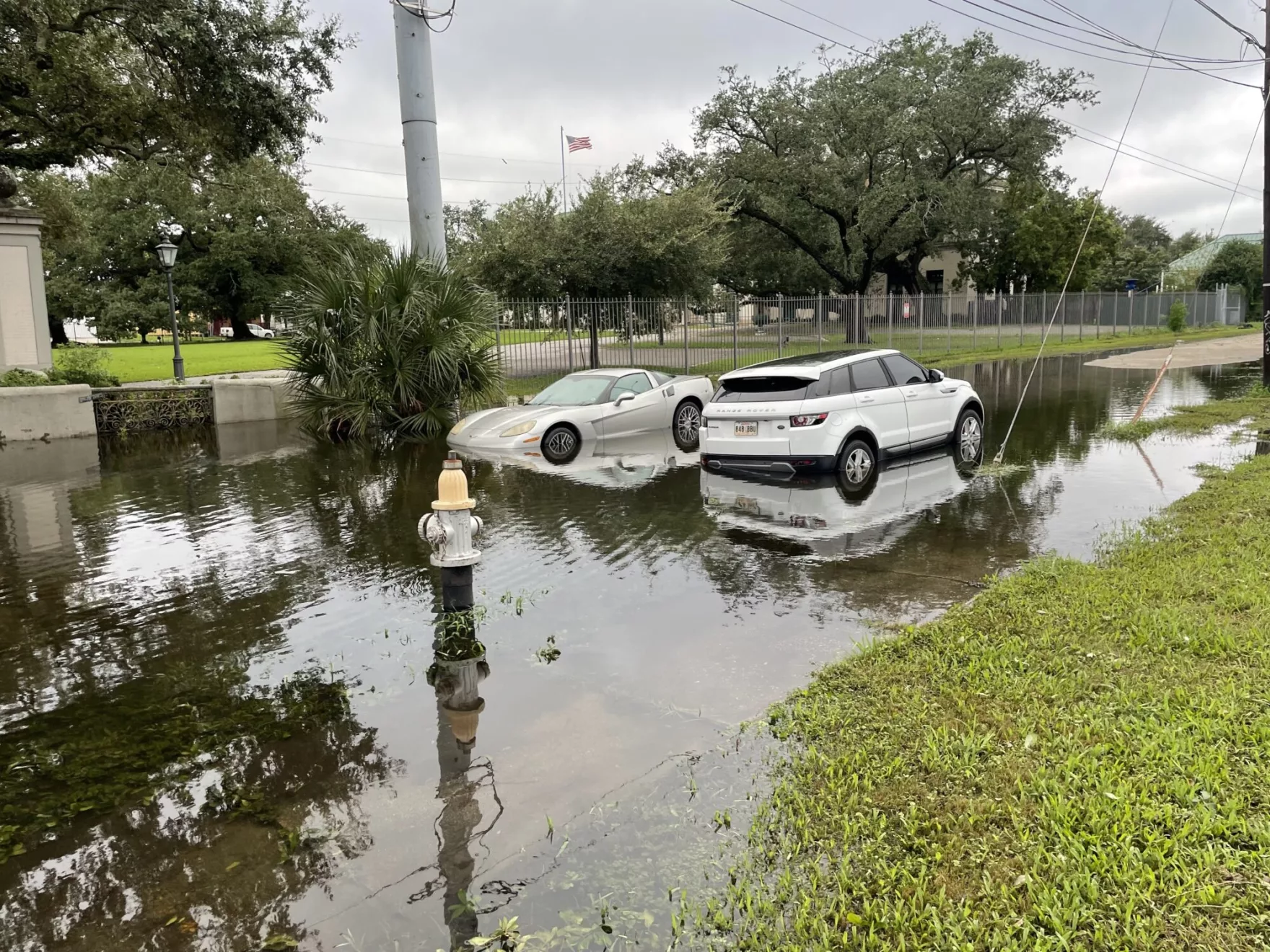 Cars submerged in floodwater in New Orleans, Louisiana on Thursday, September 12, 2024, after Hurricane Francine swept through southeastern Louisiana and caused widespread damage, power outages, and flooding.